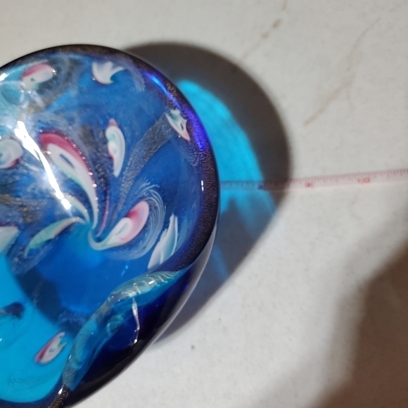 Murano Vintage Art Glass Bowl Sea Swirls with Gold Accent - Picture 7 of 7